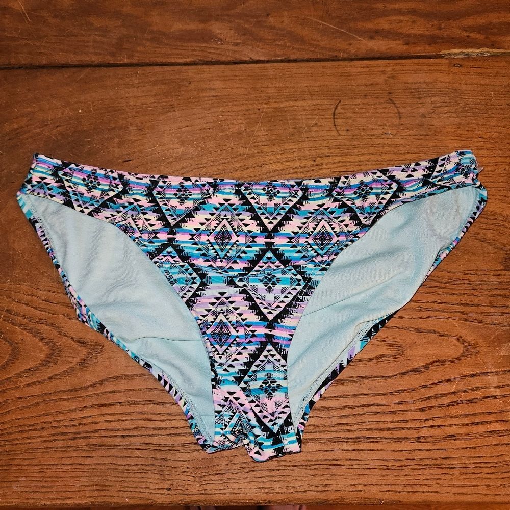 NOBO Vibrant‎ Teal Print Bikini Bottom Juniors Size 11-13 Swimwear